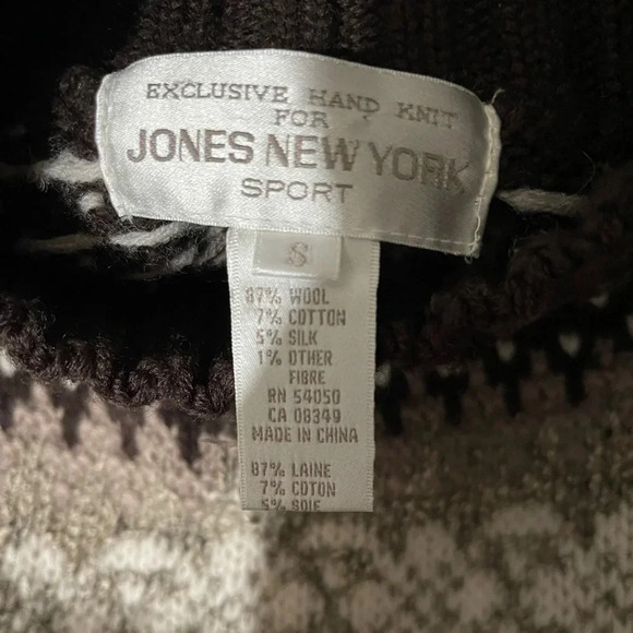 Vintage Jones New York Wool Blend Mock-neck Brown Sweater Men’s Small Runs Big - Picture 7 of 10